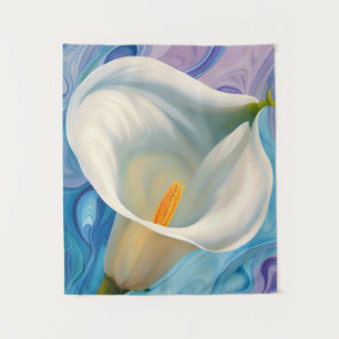 White Calla Lily im Stil von Georgia O'Keeffe Wandteppich