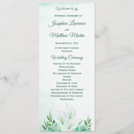 White Calla Lily Wedding Programme
