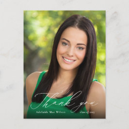 White Calligraphy Foto Abschluss Vielen Dank Postkarte