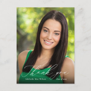 White Calligraphy Foto Abschluss Vielen Dank Postkarte