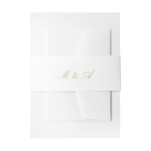 White Calligraphy Wedding Einladung Bauch Einladungsbanderole