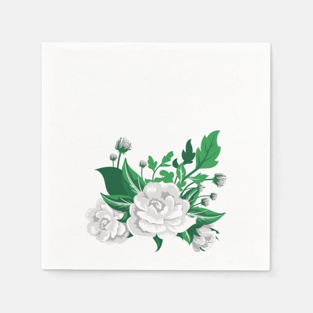 White Camellias Serviette (Vorderseite)
