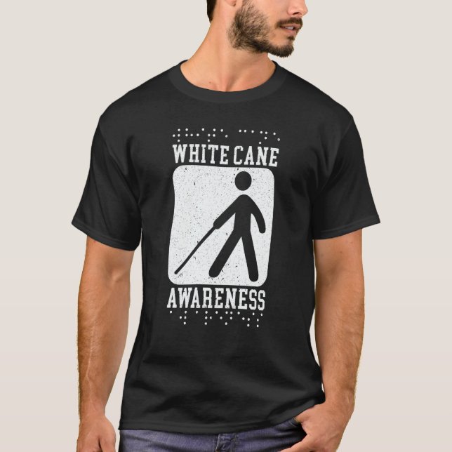 White Cane Awareness Braille Blind Awareness  1 T-Shirt (Vorderseite)