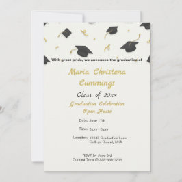 White Cap & Confetti Graduation Ankündigung