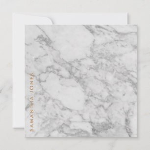 White Carrara Marble Gold Classic Personalisiert