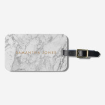 White Carrara Marble Gold Classic Personalisiert
