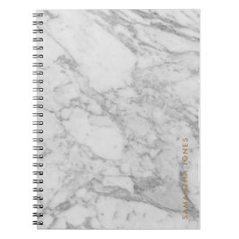 White Carrara Marble Gold Classic Personalisiert Notizblock