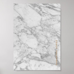 White Carrara Marble Gold Classic Personalisiert Poster