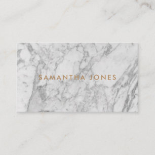 White Carrara Marble Gold Classic Personalisiert Visitenkarte