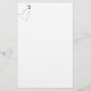 White Cartoon Ghost Briefpapier