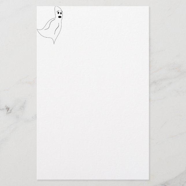 White Cartoon Ghost Briefpapier (Vorderseite)