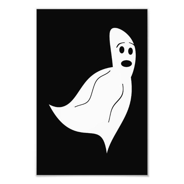 White Cartoon Ghost Fotodruck (Vorne)