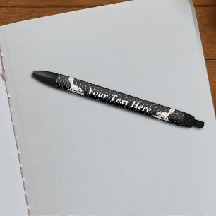 White Cat auf Piano Keys Musiknoten Kugelschreiber