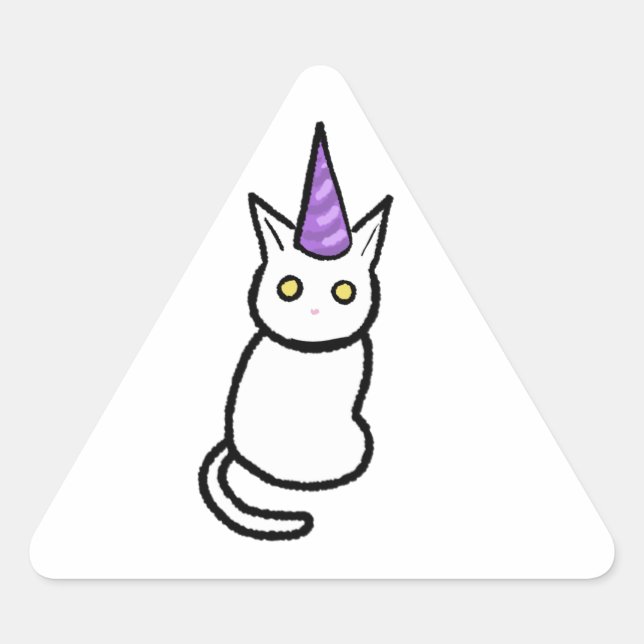 White Cat Celebration Sticker (Vorderseite)