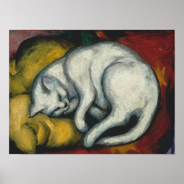 White Cat, Franz Marc Poster (Vorne)