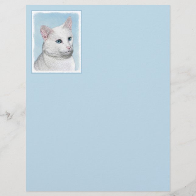 White Cat Malerei - Niedliche Original Cat Art (Vorderseite)