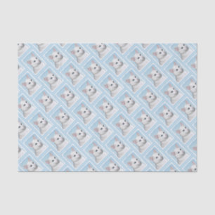 White Cat Malerei - Niedliche Original Cat Art Seidenpapier