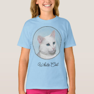 White Cat Malerei - Niedlicher Original Cat Art T T-Shirt