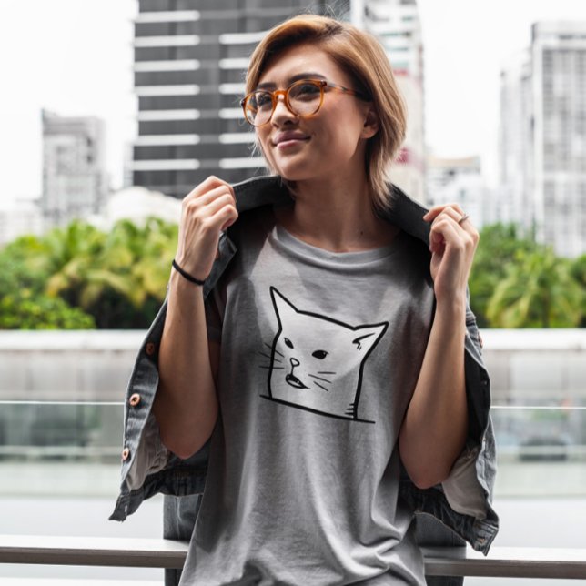 White Cat Meme Face T-Shirt (Von Creator hochgeladen)