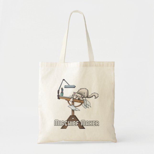 White Cat Mischief Maker Tragetasche (Vorne)
