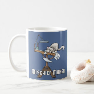 White Cat Mischief Maker Zwei-Tone-Kaffee-Tasse Kaffeetasse