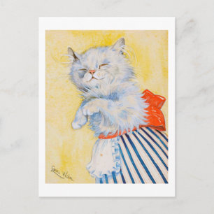 White Cat mit Schürze, Louis Wain Postkarte