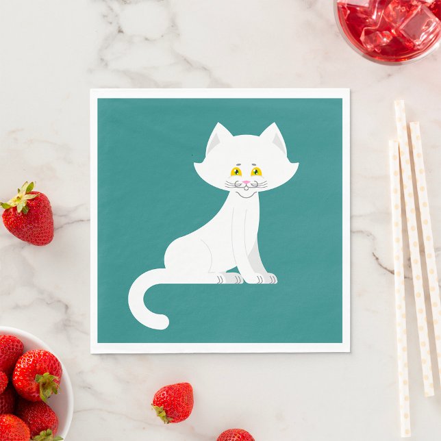 White Cat Napkins Serviette (Von Creator hochgeladen)