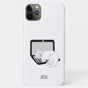 White Cat Schlafen auf Laptop iPhone 11 Pro Max Case-Mate iPhone Hülle