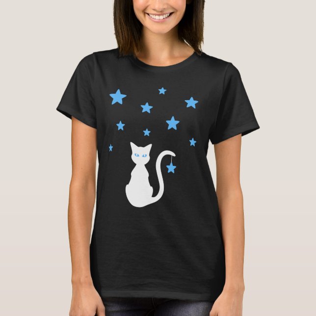 White Cat Stars T - Shirt (Vorderseite)