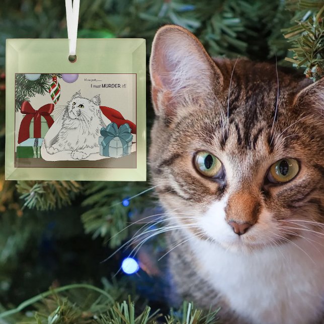 White Cat Weihnachtsschmuck Funny (Von Creator hochgeladen)