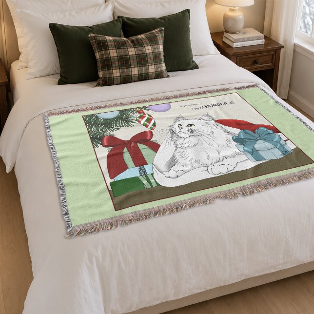 White Cat Weihnachtsschmuck Funny Decke (Von Creator hochgeladen)