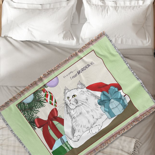 White Cat Weihnachtsschmuck Funny Decke (Von Creator hochgeladen)
