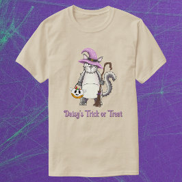 White Cat Witch Whimsical Halloween Treat Unisex T-Shirt