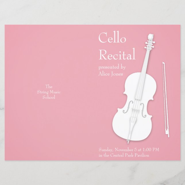 White Cello & Bow Folblon Music - Rahmenprogramm (Vorderseite)