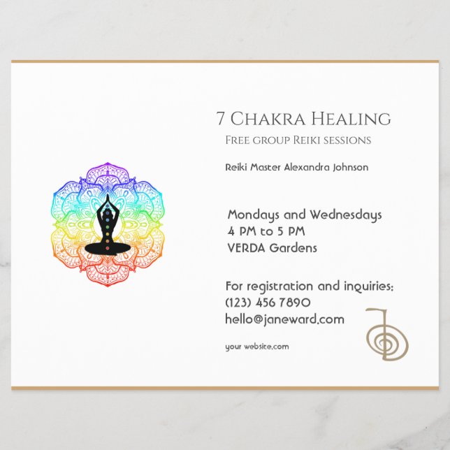 White Chakra Energy Healer Foto Reiki Horizontal Flyer (Vorne)