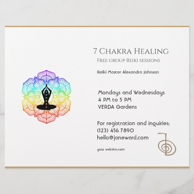 White Chakra Energy Healer Foto Reiki Horizontal Flyer (Vorne)