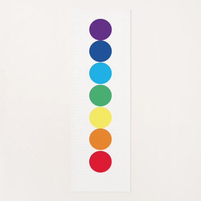 White Chakra Rainbow Dot Yoga Mat Yogamatte (Vorderseite)