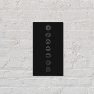 White Chakras Meditation Business Card Visitenkarte