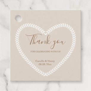 White Champagne Ivory Gold Herzlichen Dank für Ihr Geschenkanhänger