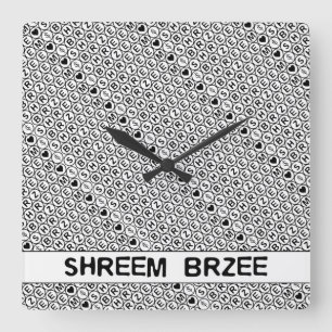 White Chant Shreem Brzee money mantra Quadratische Wanduhr