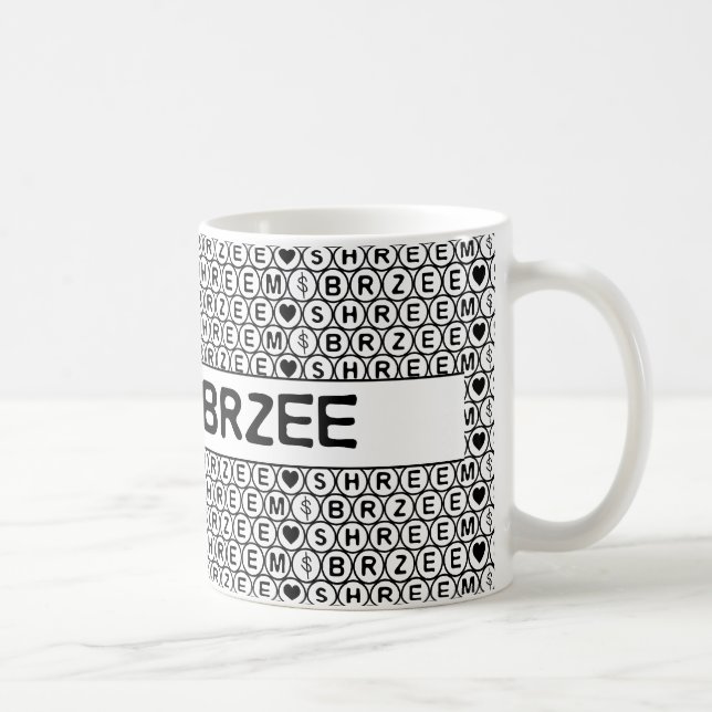 White Chant Shreem Brzee money mantra Tasse (Rechts)
