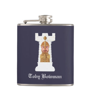 White Chess Rook Flachmann