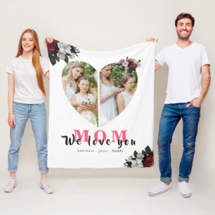 White Chic Heart Shaped Gift for Mother's Day  Fleecedecke
