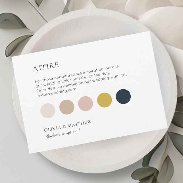 White | Chic Wedding Attire Dress Code Flat Card (Von Creator hochgeladen)