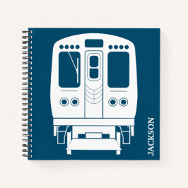 White Chicago "L" Profil auf Blue Background Notizbuch