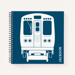White Chicago "L" Profil auf Blue Background Notizbuch