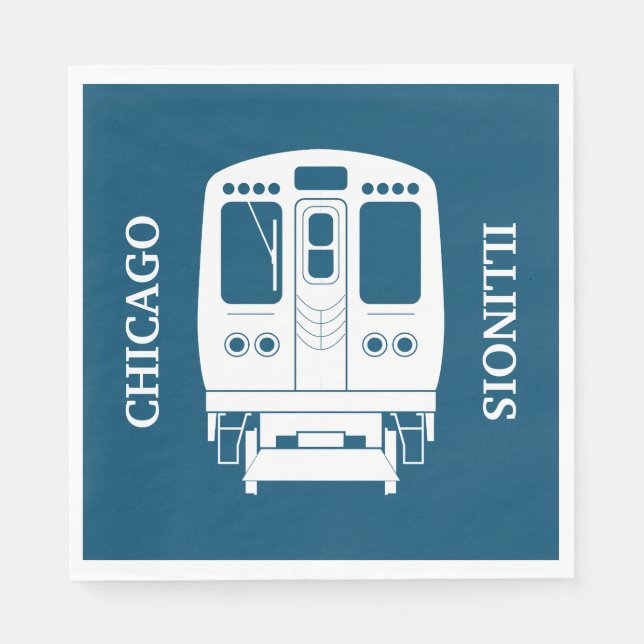 White Chicago "L" Profil auf Blue Background Serviette (Vorderseite)