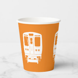 White Chicago "L" Profil auf Orange Background Pappbecher