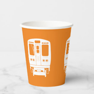 White Chicago "L" Profil auf Orange Background Pappbecher