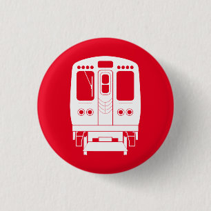 White Chicago "L" Profil auf Red Background Button